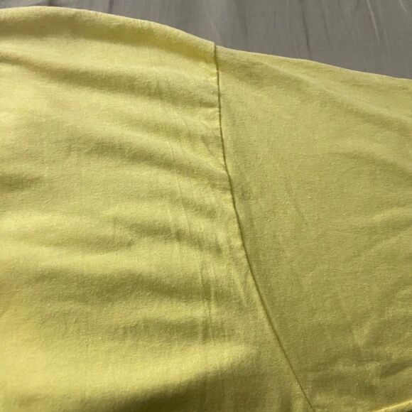 80s vintage custom canary yellow Hanes Fifty-Fifty tee shirt with splash print - Picture 10 of 12